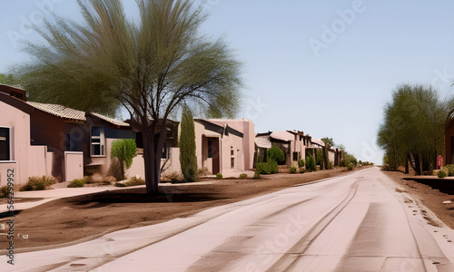 Suburban neighborhood in the southwest; housing theme