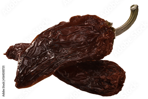 Chipotle Morita, a whole smoke-dried overripe Jalapeno chile peppers isolated png photo