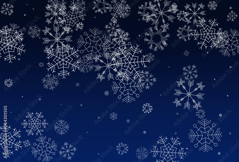 Gray Snowflake Vector Blue Background. Xmas Gray Snowflake Vector Blue Background. Xmas
