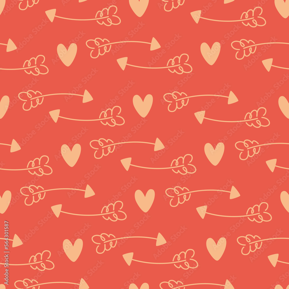 Minimalist seamless pattern in flat style for valentine's day Minimalist seamless pattern in flat style for valentine's day