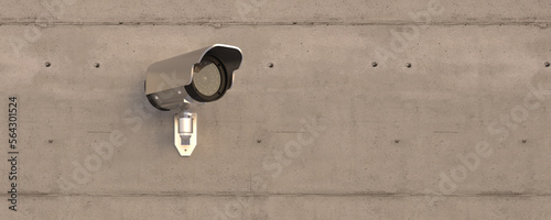 security camera on the wall - 3D Illustration