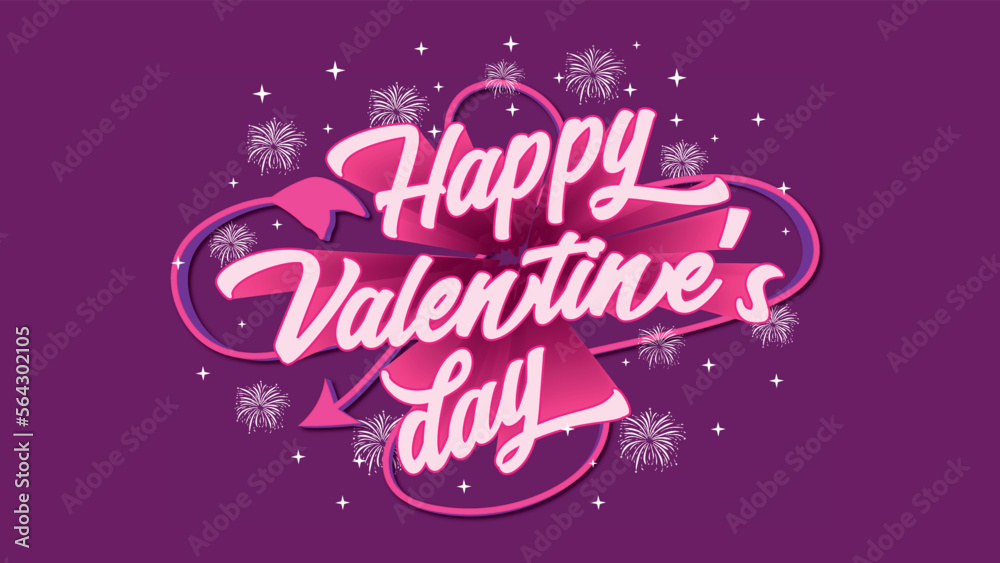 Happy Valentines Day Background Design with valentine typography Vector illustration