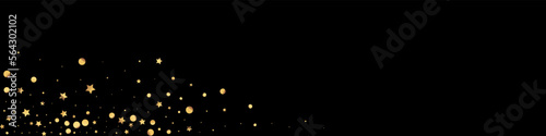 Gold Stars Anniversary Vector Black Panoramic