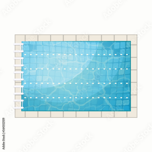 Blue water swimming pool