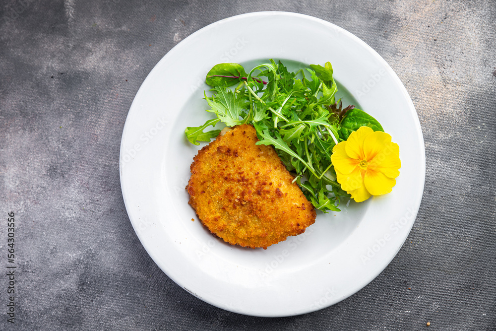 cutlet cordon bleu chicken meat, cheese, bacon healthy meal food snack on the table copy space food background rustic top view cutlet cordon bleu chicken meat, cheese, bacon healthy meal food snack on the table copy space food background rustic top view