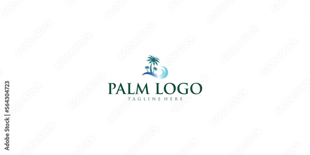 Fototapeta premium Palm logo design with creative concept premium vector