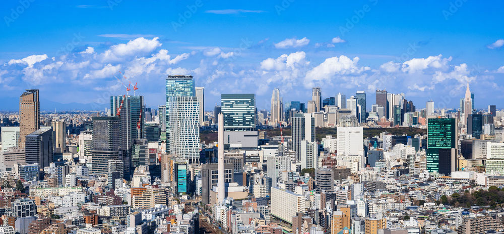 東京　渋谷・新宿周辺の高層ビル　ワイド