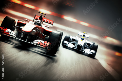 Race car on the race track, generative ai © viperagp