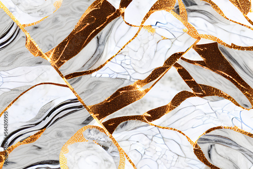 Luxurious metallic marble texture wallpaper IA photo