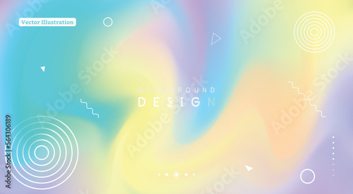 Blurred pastel gradient background vector. Cute and minimal style posters with colorful, geometric shapes, stars and liquid color. Modern wallpaper design for social media, idol poster, banner, flyer.