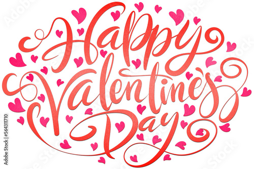 Happy valentines day text typography lettering