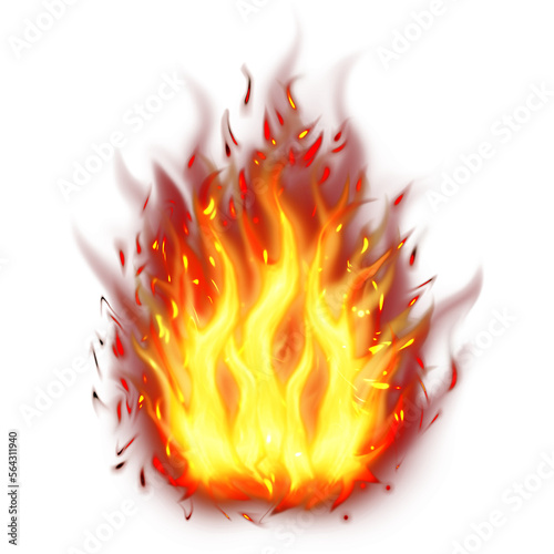 Realistic burning fire flames, Burning hot sparks realistic fire flame, Fire flames effect with black smoke