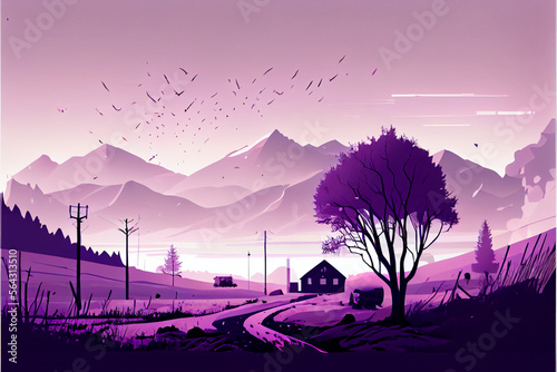 Vector illustration of a landscape Generative AI #5
