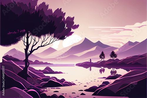 Vector illustration of a landscape Generative AI #4