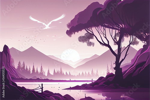 Vector illustration of a landscape Generative AI #3