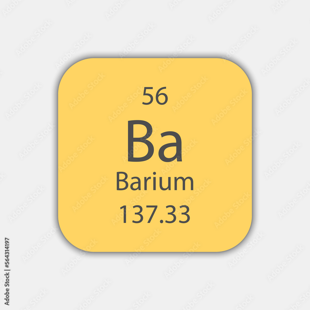 Barium symbol. Chemical element of the periodic table. Vector illustration. Barium symbol. Chemical element of the periodic table. Vector illustration.