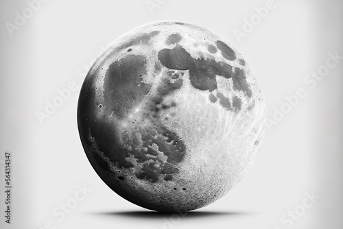 the moon isolated on a white background. Generative AI