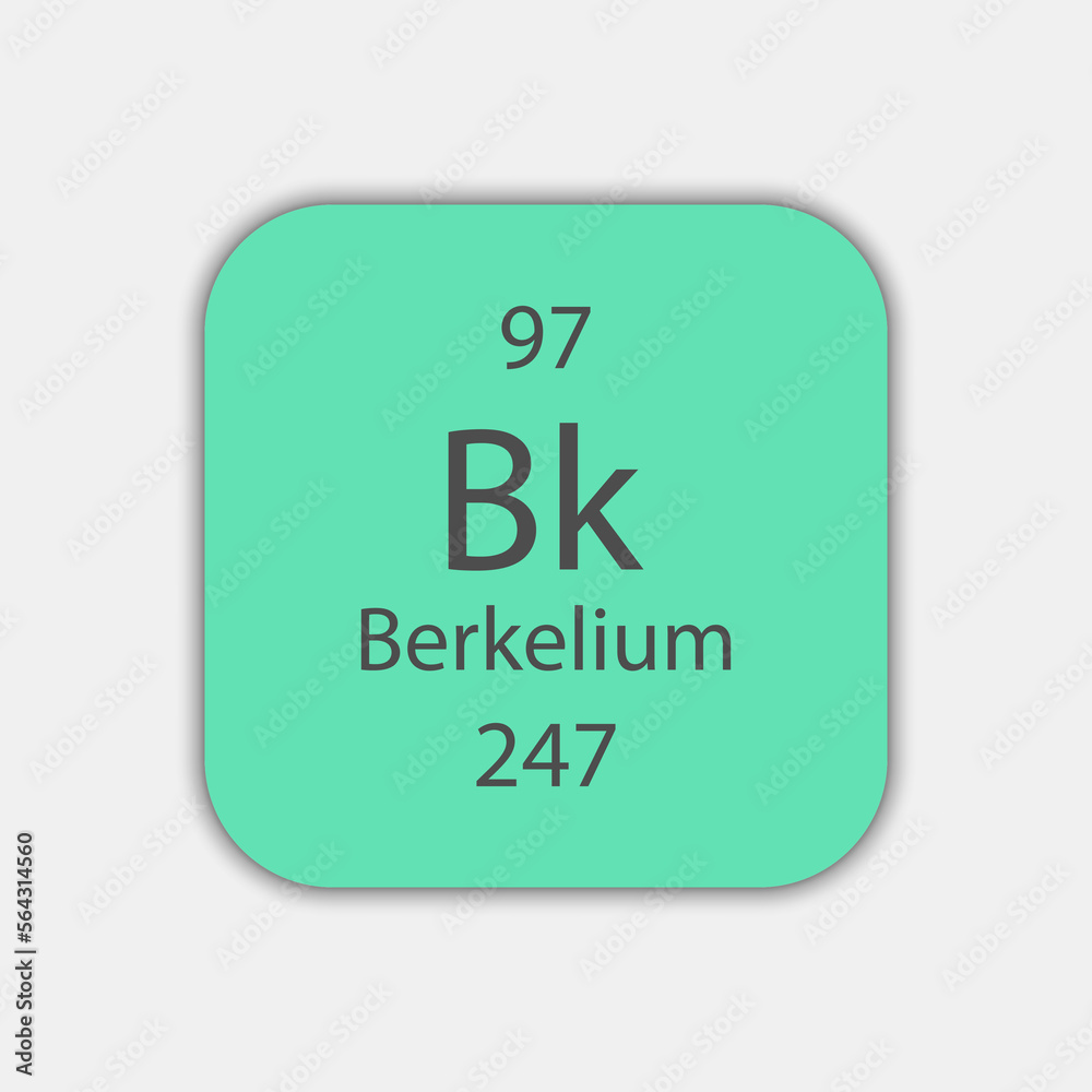Berkelium symbol. Chemical element of the periodic table. Vector illustration.