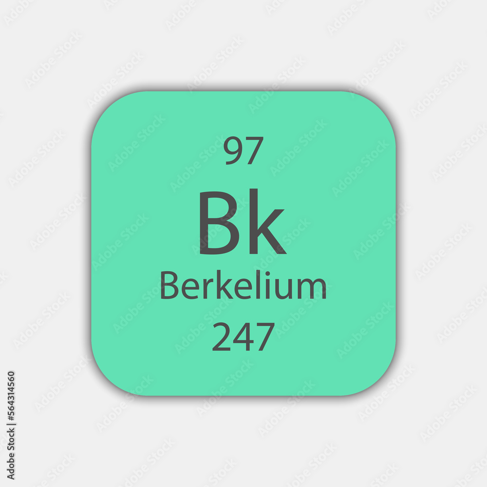 Berkelium symbol. Chemical element of the periodic table. Vector illustration. Berkelium symbol. Chemical element of the periodic table. Vector illustration.