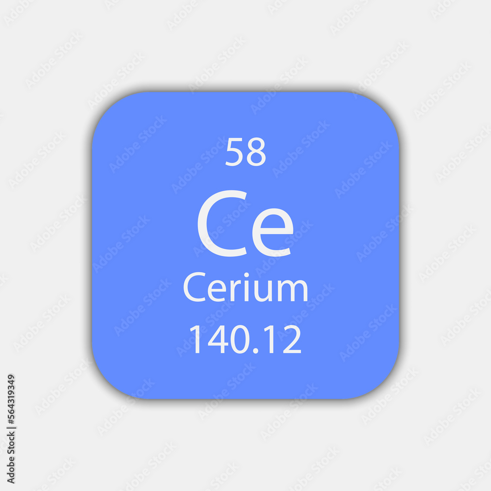 Cerium symbol. Chemical element of the periodic table. Vector illustration. Cerium symbol. Chemical element of the periodic table. Vector illustration.