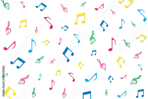 Colorful music notes background