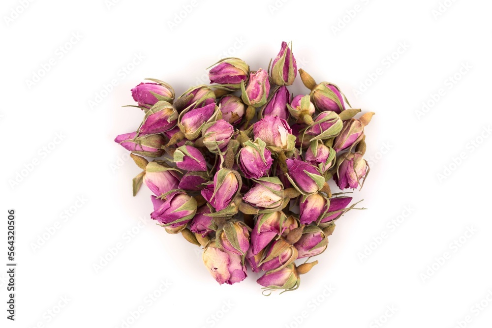 rose flower for dry tea or decoration isolated on a white background