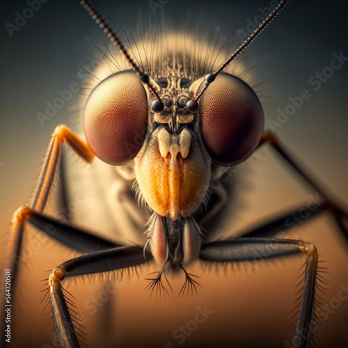 Close up of a mosquito. Generative AI. 