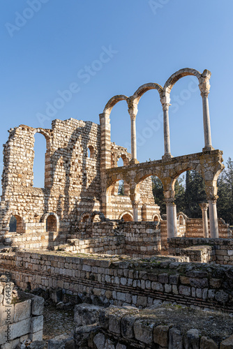 Ruins of ancient city Anjar in Bekaa valley, Lebanon