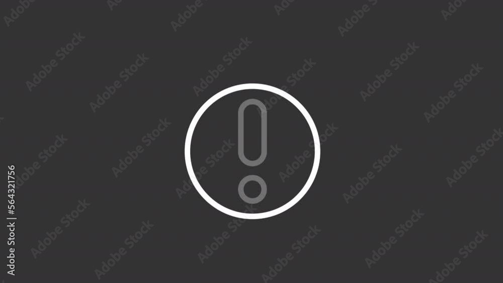 Animated attention white line icon. Exclamation mark. Error. Warning sign. Seamless loop HD video with alpha channel on transparent background. Motion graphic design for night mode Animated attention white line icon. Exclamation mark. Error. Warning sign. Seamless loop HD video with alpha channel on transparent background. Motion graphic design for night mode