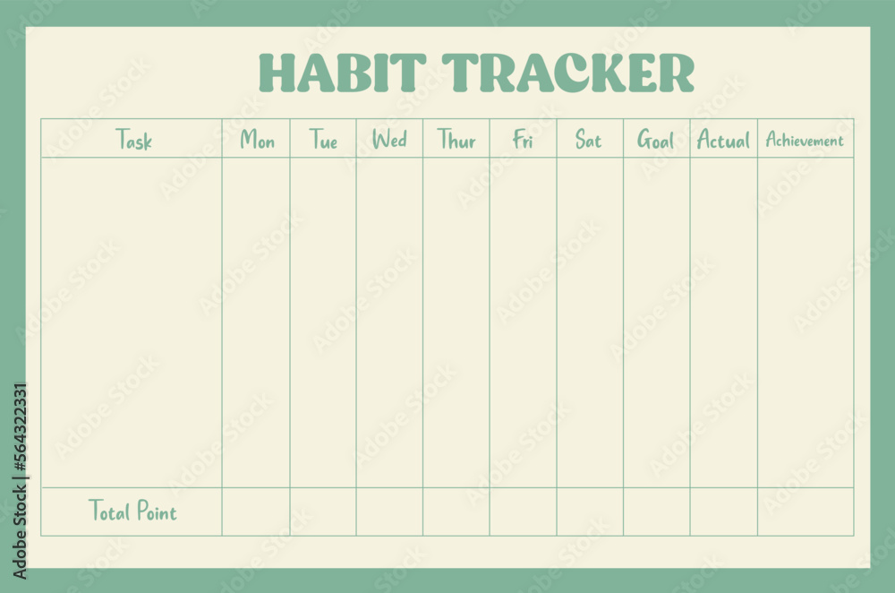 Habit tracker for adult and kid. Habit tracker for adult and kid.
