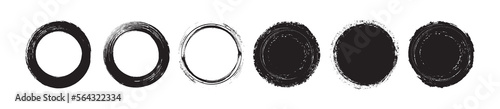 Set different circle brush strokes, hand drawn paint brush circle logo frame - for stock 10 eps.