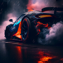 Fototapete Autos car in the night, automotive, supercar.  © JohnArild