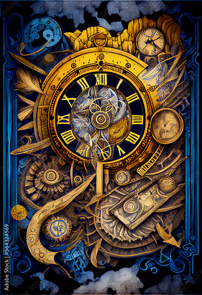 Obraz premium Generative AI abstract render of a time themed illustration