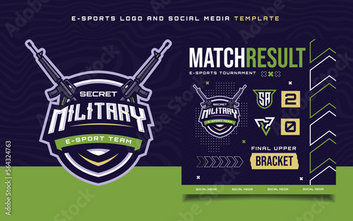 Set of E-sports Gaming Flyer Template for social media Banner  and Gaming Tournament Logo