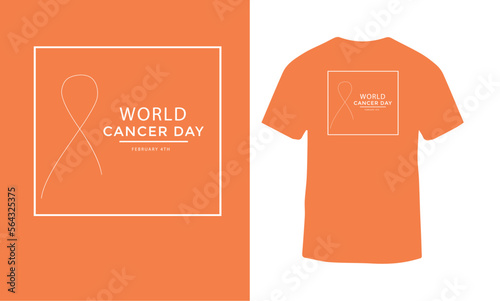 Wold cancer day t-shirt design , wold cancer day vector design, wold cancer day ribbon design 