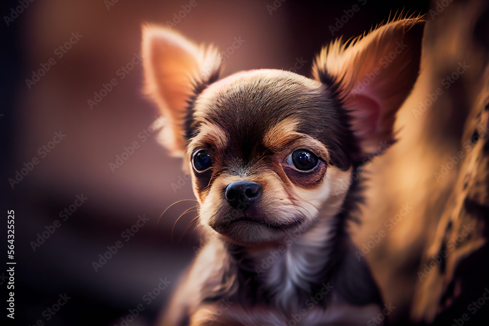 Chihuahua puppy.   Generative AI.