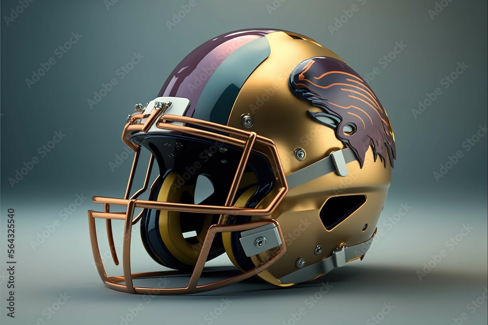 Fototapeta premium American football helmet design, football background ,Generative AI 