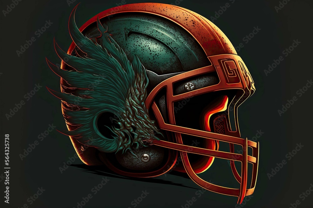 American football helmet design, football background ,Generative AI
American football helmet design, football background ,Generative AI