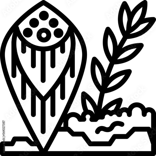 Liver fluke line style icon