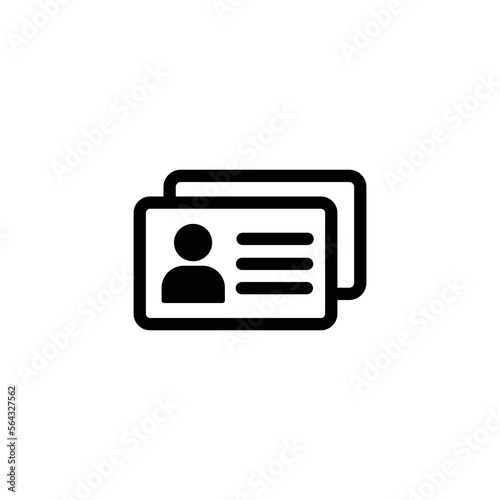 ID card vector icon. Identification card flat sign design. EPS 10 ID card pictogram sign. Member card symbol pictogram. VIP person icon