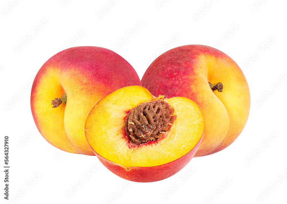 Peach fruit isolated on white or transparent background. Peach fruit isolated on white or transparent background.