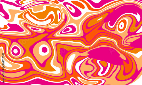 Abstract Psychedelic Camouflage Wavy Liquid Tie Dye Marble Brush Strokes Seamless Vector Isolated Background