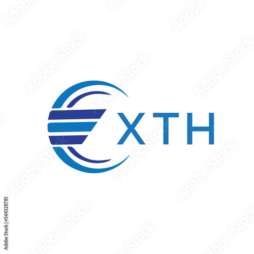 XTH letter logo. XTH blue image on white background. XTH vector logo design for entrepreneur and business. XTH best icon.	
 photo