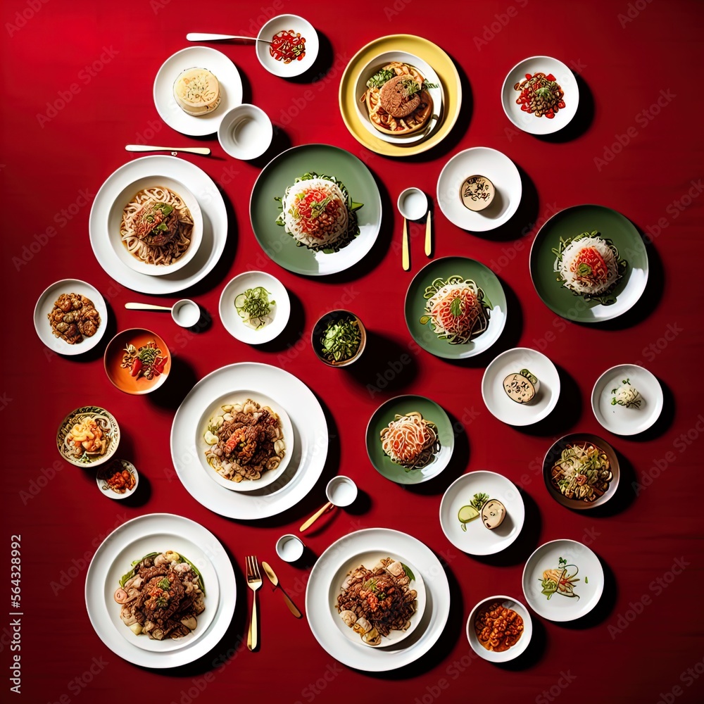 Delicious buffet with many dishes. Delicious buffet with many dishes.