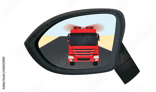 Car rear view mirror. vector illustration