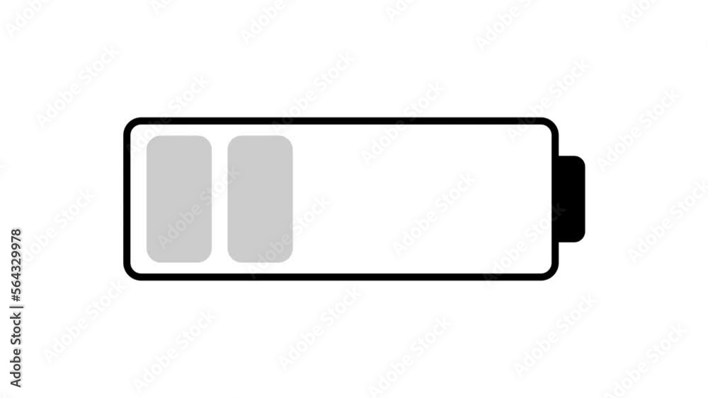 Video animation of a battery charge - battery level Video animation of a battery charge - battery level