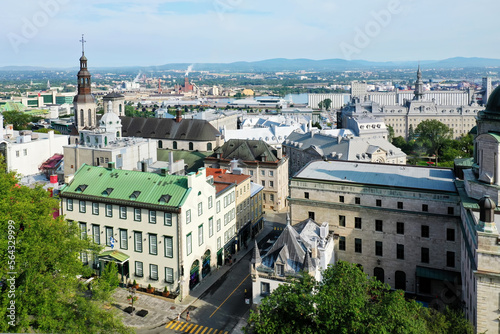 Aerial view of the old town of Quebec City, Canada