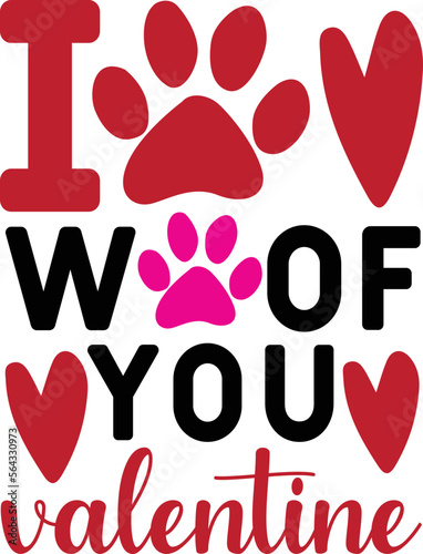  i woof you valentine    Valentine's Day Dog Bandana Svg