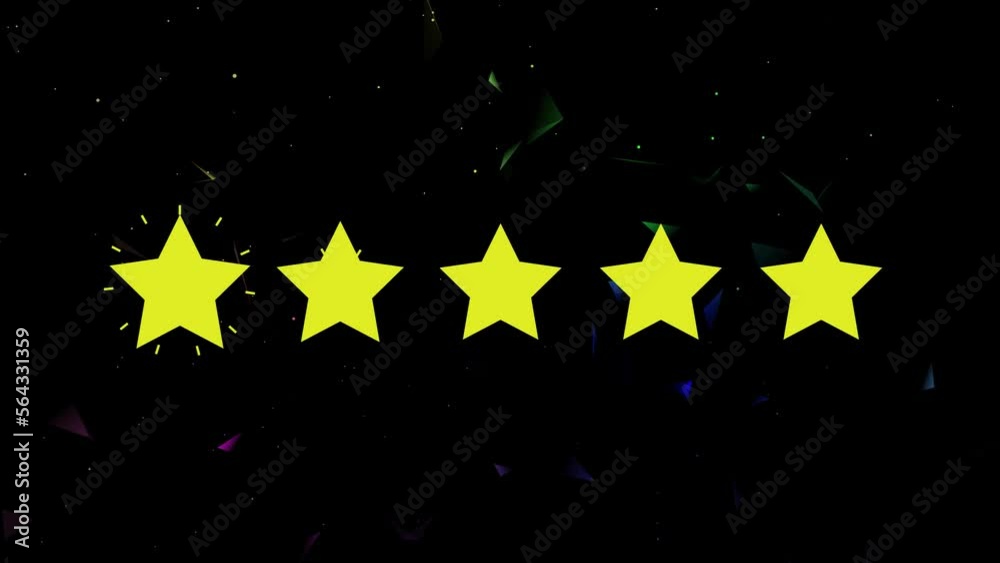 Five star rating animation 4k.