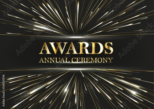 Award nomination, gold glitter text vector illustration.